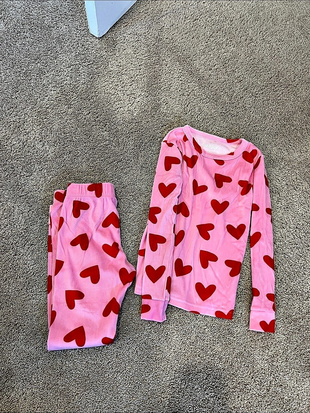 Pink heart pajamas